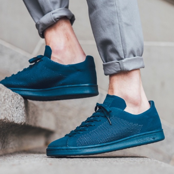 adidas stan smith primeknit blue